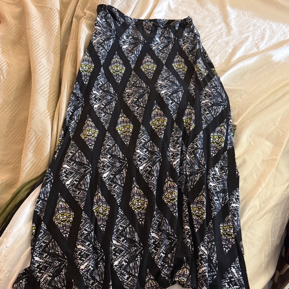 Market & Spruce Black and White A-Line Skirt